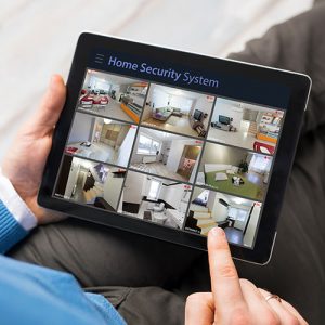 Travel home security insurance concept image